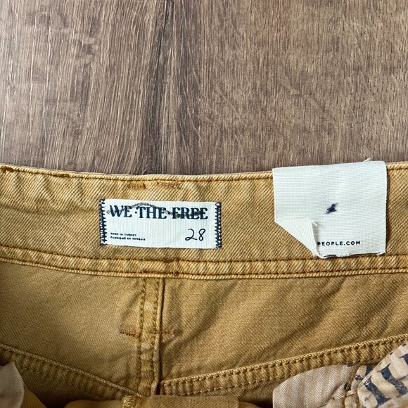 NEW Free People We The Free Chill Vibes Dropped Wide Leg Mustard Scout Jeans 28 - Picture 3 of 15